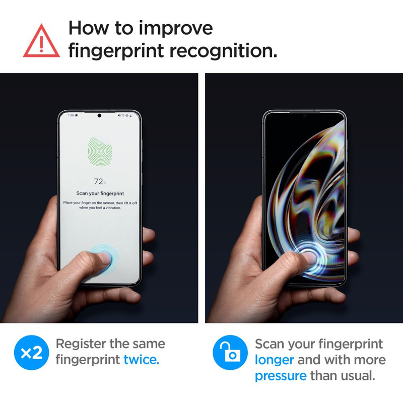 GEHÄRTETES GLAS Spigen GLAS.TR „EZ FIT“ 2ER-PACK GALAXY S23+ PLUS KLAR