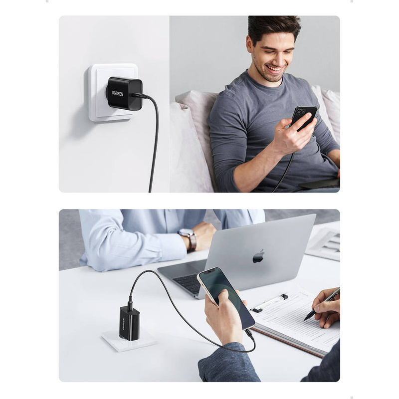 Ugreen USB Wandladegerät Type C 20W Power Delivery schwarz (10191)