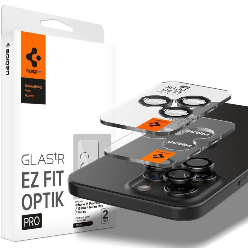 Spigen Glas.tR EZ Fit Optik Pro Camera Cover for iPhone 15 Pro / 15 Pro Max - 2 pcs.