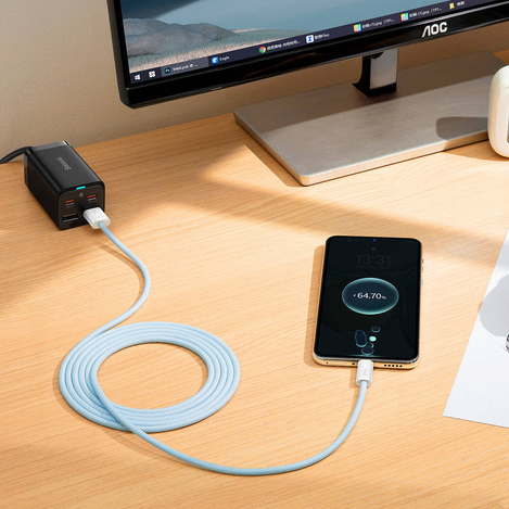 Baseus Dynamic Series kabel USB - USB Typ C 100W 2m niebieski (CALD000703)
