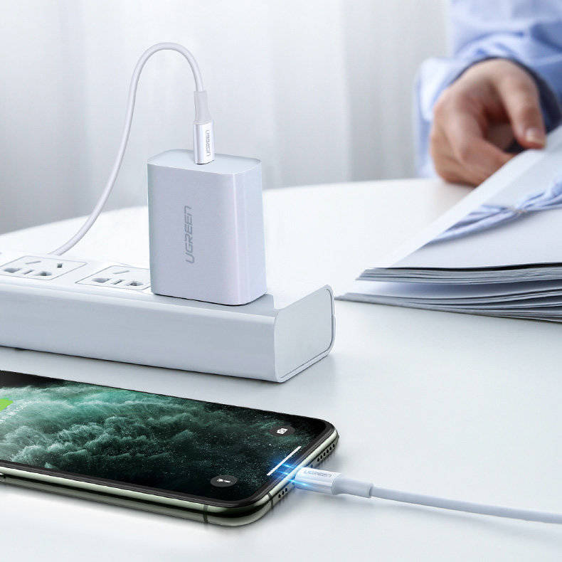 Ugreen MFi cable USB Type C cable - Lightning 3A 0.5 m white (US171)