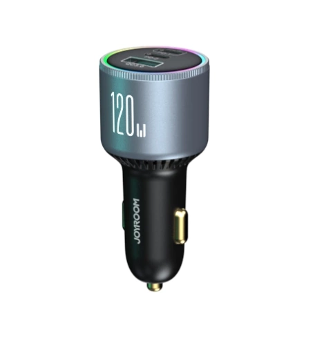 Joyroom JR-CCN07 Autoladegerät 120 W 2xUSB-C USB-A + USB-C-Kabel 100 W – Dunkelgrau