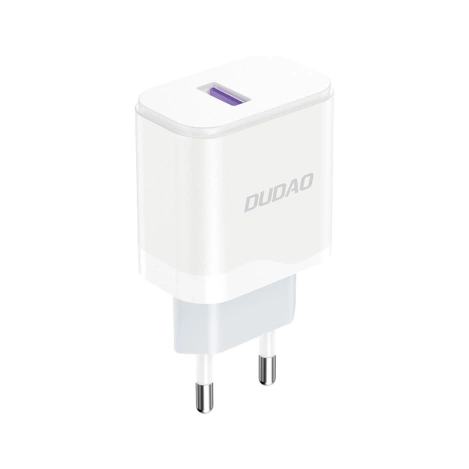 Dudao A20EU USB-A 18W Wandladegerät – Weiß + USB-A – USB-C-Kabel