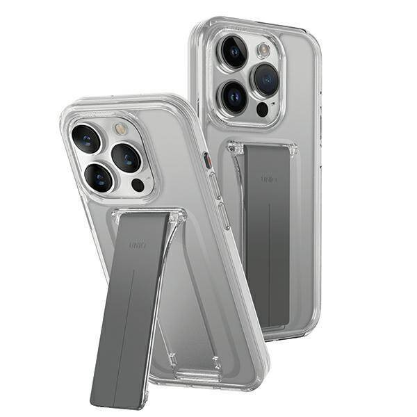 Etui APPLE IPHONE 15 PRO UNIQ Heldro Mount with Stand transparentne