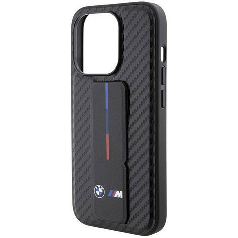 BMW Grip Stand Smooth & Carbon Hülle für iPhone 15 Pro – schwarz
