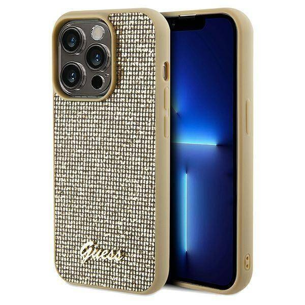 Oryginalne Etui GUESS Hardcase GUHCP14LPMSDGSD do iPhone 14 Pro (Disco Script Metal / złoty)