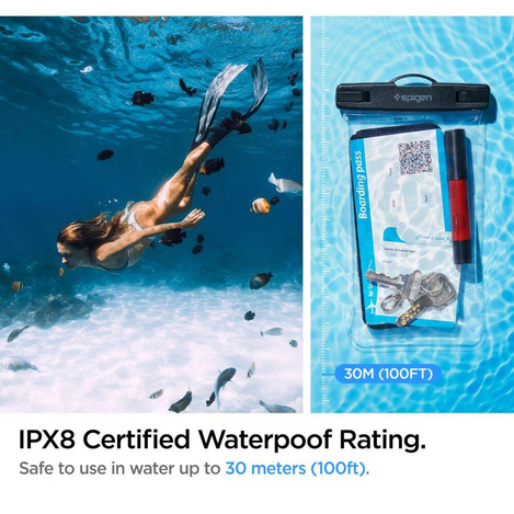 Spigen A601 UNIVERSELLES WASSERDICHTES GEHÄUSE KRISTALLKLAR