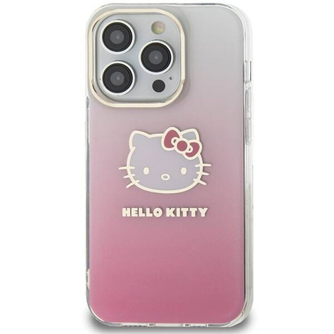 Hello Kitty IML Gradient Electrop Kitty Head Hülle für iPhone 14 Pro Max – Rosa