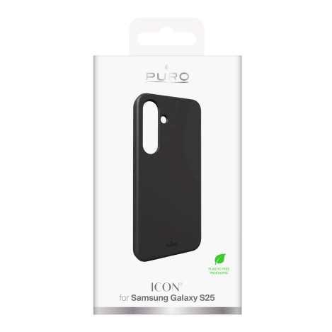 Puro Icon Silikonhülle für Samsung Galaxy S25 – Schwarz