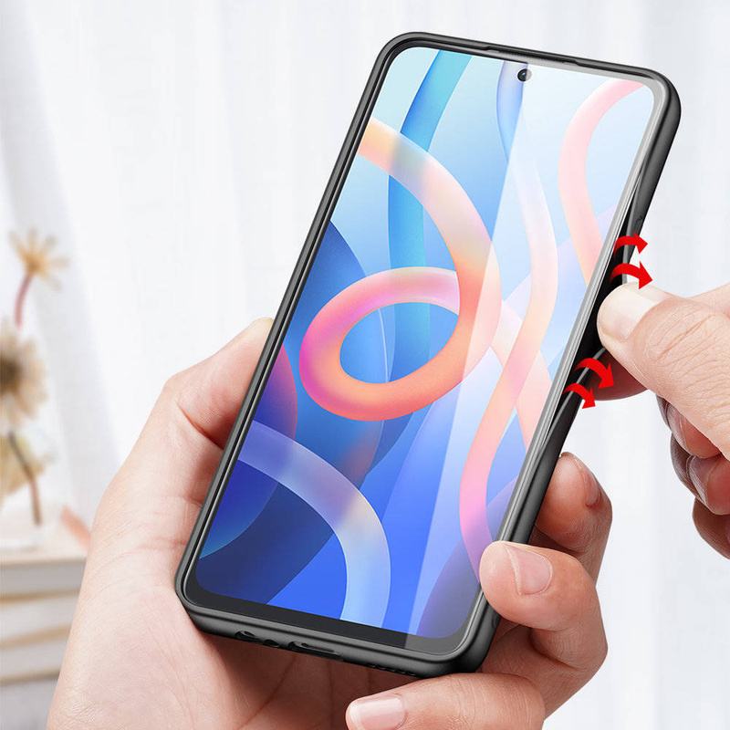 Dux Ducis Fino case cover covered with nylon material for Poco M4 Pro 5G blue