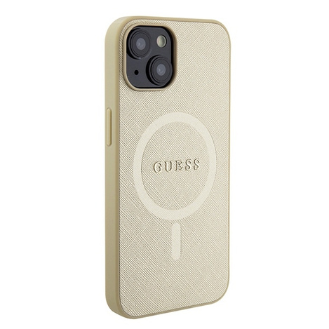 Guess nakładka do iPhone 15 Plus 6.7&quot; GUHMP15MPSAHMCB złota hardcase Saffiano MagSafe