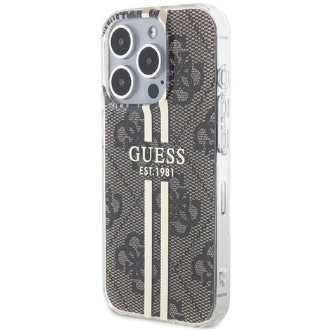 Oryginalne Etui GUESS Hardcase GUHCP15MH4PSEGW do iPhone 15 Pro (4G Gold  Stripe / brązowy)