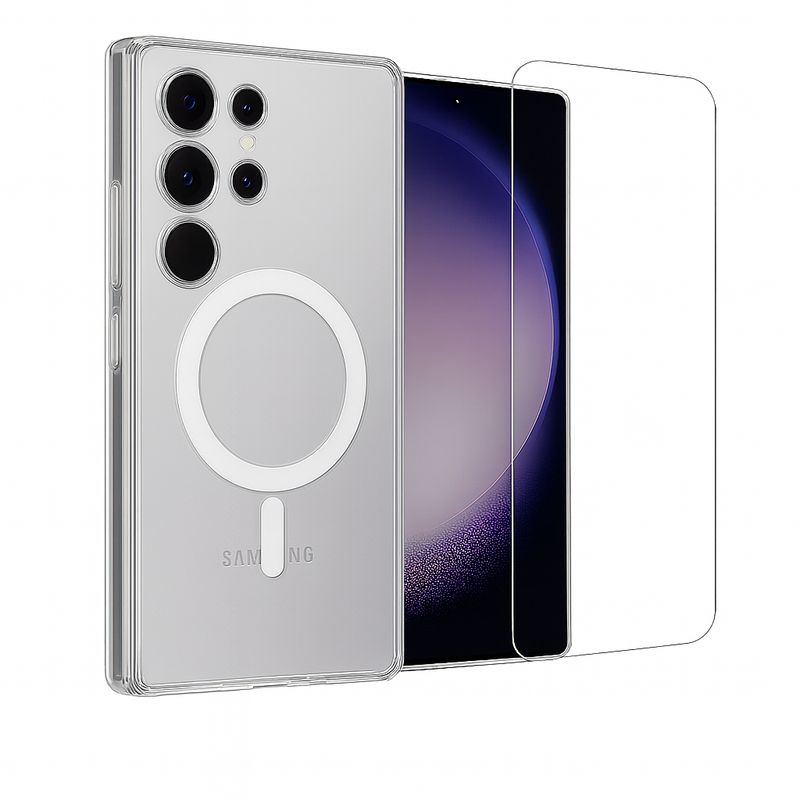 Etui do Samsung S25 Ultra MagSafe + Szkło na ekran + Szkło na aparat