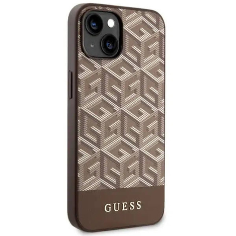 Guess GUHMP14MHGCFSEW iPhone 14 Plus 6,7" braun/braune Hartschale GCube Stripes MagSafe