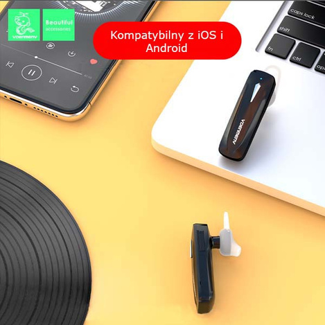 SŁUCHAWKA BLUETOOTH DENMEN CZARNA DL22