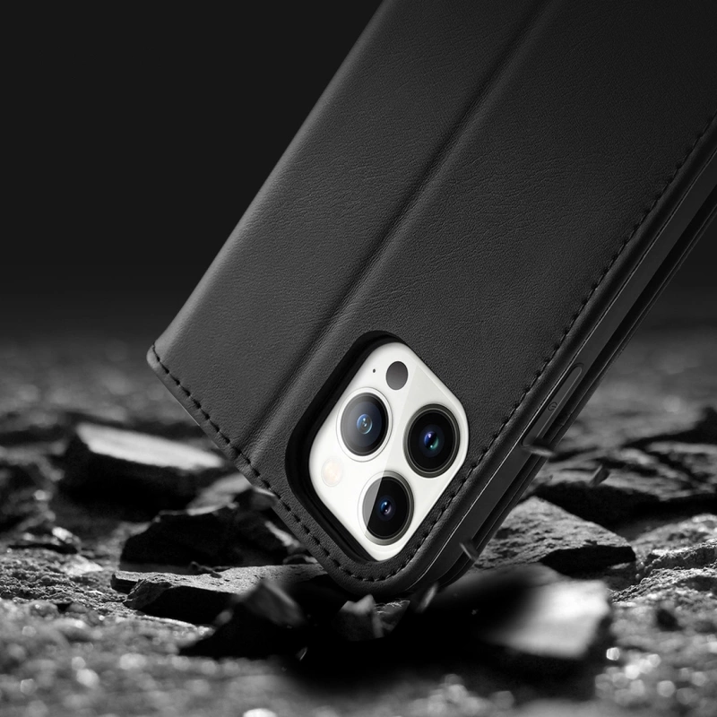 Dux Ducis Hivo echt Leder booktype case schutzhülle aufklappbare hülle für iPhone 14 Pro Max braun