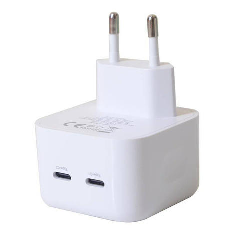 ŁADOWARKA SIECIOWA MX THUNDER PD 35W, 2xUSB-C, WHITE / BIAŁY
