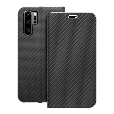 Kabura LUNA Book Carbon do HUAWEI P30 Pro czarny