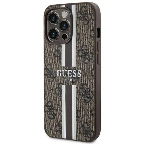 Guess GUHMP13LP4RPSW iPhone 13 Pro / 13 6,1&quot; braun/braunes Hardcase 4G bedruckte Streifen MagSafe