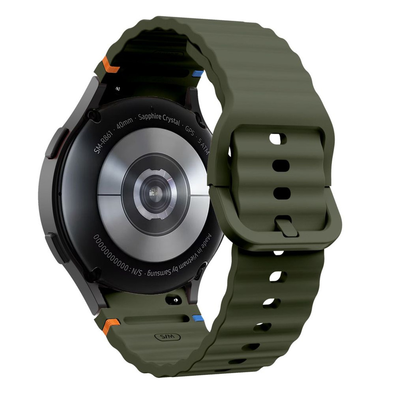 Pasek Tech-Protect Silicone Sport na Samsung Galaxy Watch 4 / 5 / 5 Pro / 6 / 7 / FE - zielony