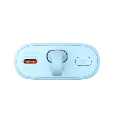Baseus Popsicle 5200mAh 20W Powerbank with Built-in Lightning Cable (+ White Baseus Simple USB-C - USB-C 60W/20V/3A/30cm Cable) - Blue-Orange