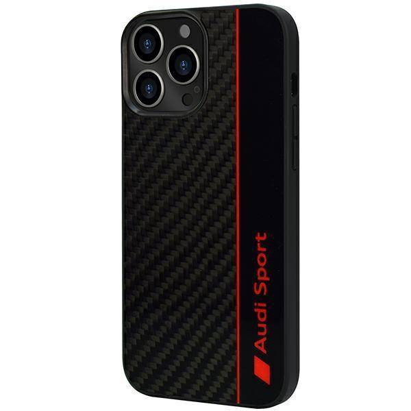 Audi Carbon Fiber Stripe iPhone 13 Pro / 13 6,1&quot; schwarz/schwarz Hardcase AUS-TPUPCIP13P-R8/D1-BK