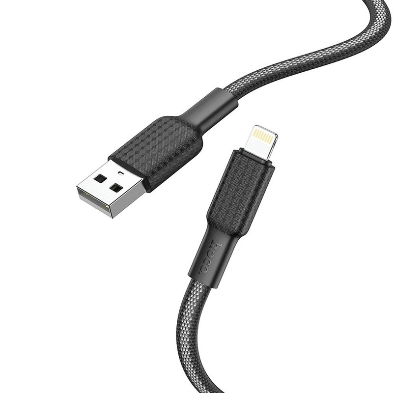 HOCO kabel USB do iPhone Lightning 8-pin 2,4A Jaeger X69 czarno-biały