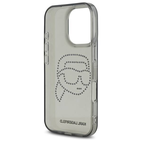 Oryginalne Etui IPHONE 16 PRO MAX Karl Lagerfeld Hardcase IML Rhinestones Karl Head (KLHCP16XHKHDCELK) czarne