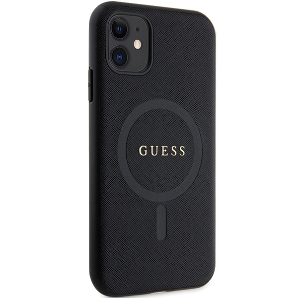 Original Case IPHONE 11 / XR Guess Hardcase Saffiano MagSafe (GUHMN61PSAHMCK) black
