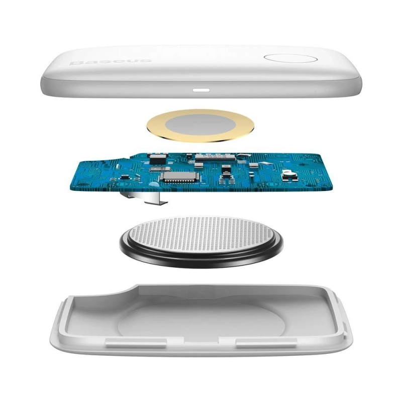 Baseus T2 brelok mini bezprzewodowy lokalizator do kluczy i innych przedmiotów biały (ZLFDQT2-02)