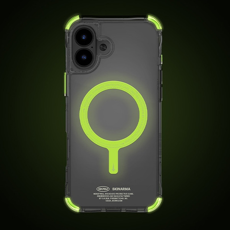 Skinarma etui Saido iPhone 16 Plus 6.7"   Magnetic Charging zielony/green (niteglow)