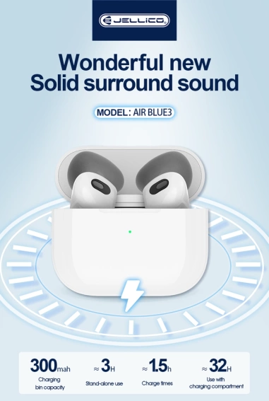 JELLICO słuchawki bezprzewodowe AirBlue 3 Biały
