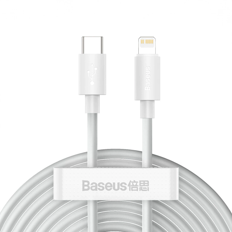 Baseus 2x kabel USB Typ C - Lightning szybkie ładowanie Power Delivery 20 W 1,5 m biały (TZCATLZJ-02)