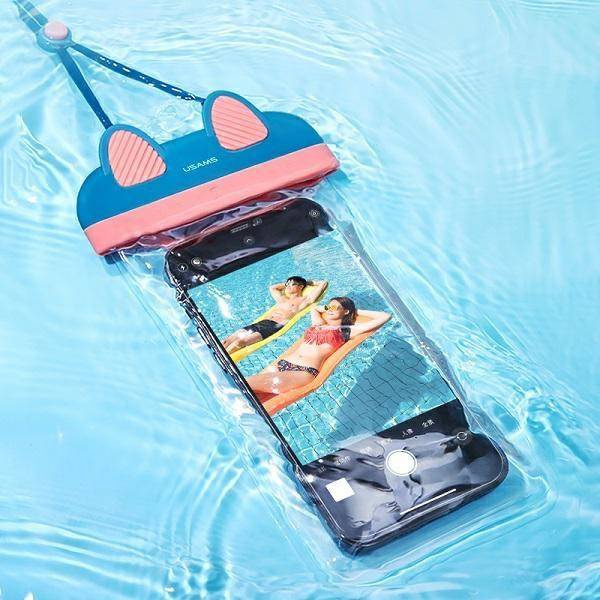 Schutzhülle 7" USAMS Waterproof Case (YD010) blau & rosa