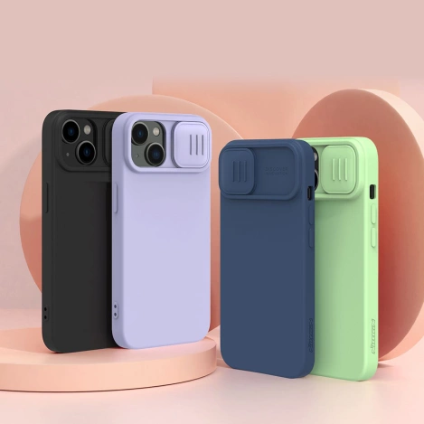 Nillkin CamShield Silky Silicone Case iPhone 14 Plus case with camera cover green