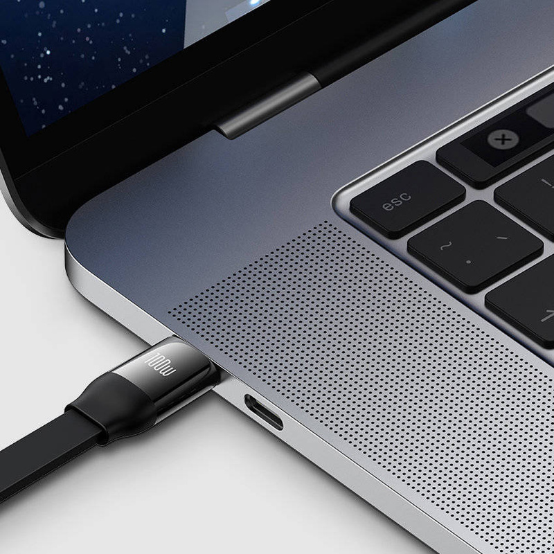 Baseus Bright Mirror 2 retractable cable 3in1 USB Type C - micro USB + Lightning + USB Type C 3.5A 1.1m black (CAMJ010201)