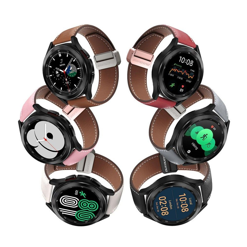 DUX DUCIS YA - pasek z naturalnej skóry do Samsung Galaxy Watch / Huawei Watch / Honor Watch (22mm band) różowy