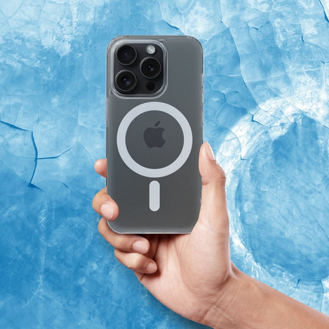 Futerał FROST MAG COVER kompatybilny z MagSafe do IPHONE 15 Pro transparentny