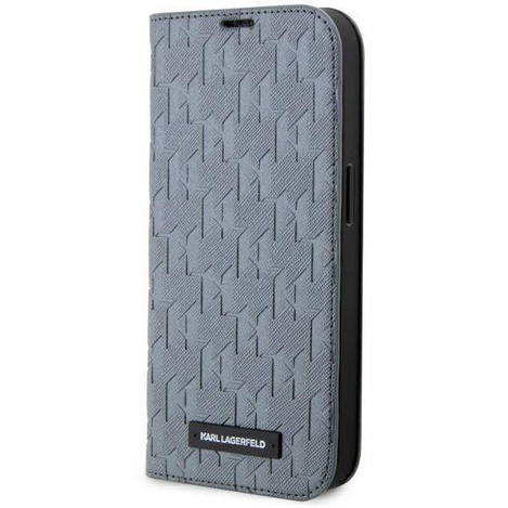 Karl Lagerfeld KLBKP14LSAKLHPG iPhone 14 Pro 6,1&quot; Bücherregal Silber/Silber Saffiano-Monogramm