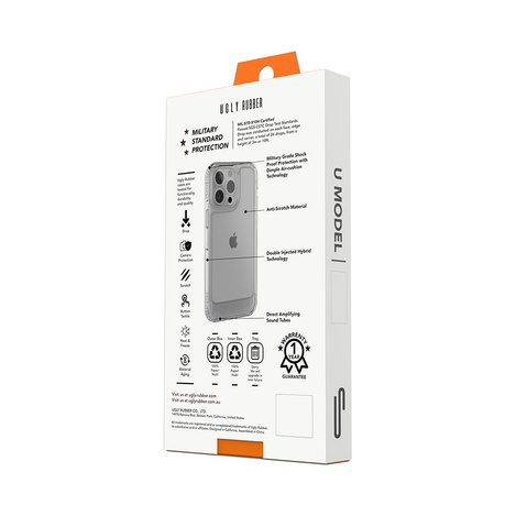 Ugly Rubber nakładka UMODEL do iPhone 15 Pro Max 6,7&quot; clear różowa