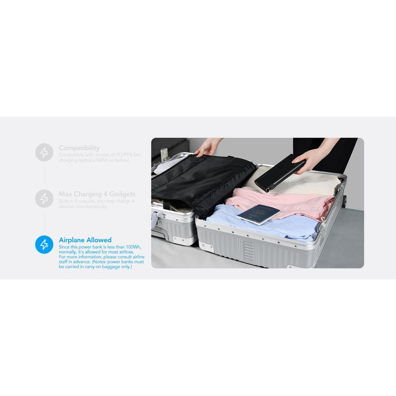 Bateria zewnętrzna (Powerbank) VEGER TCE130 - 25 000mAh Quick Charge PD 130W (W2503)