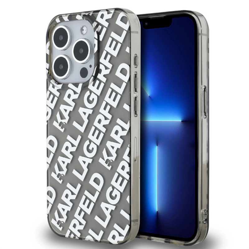KARL LAGERFELD IML ELECTROPLATED KARL HEAD CASE FOR IPHONE 15 PRO SZARY