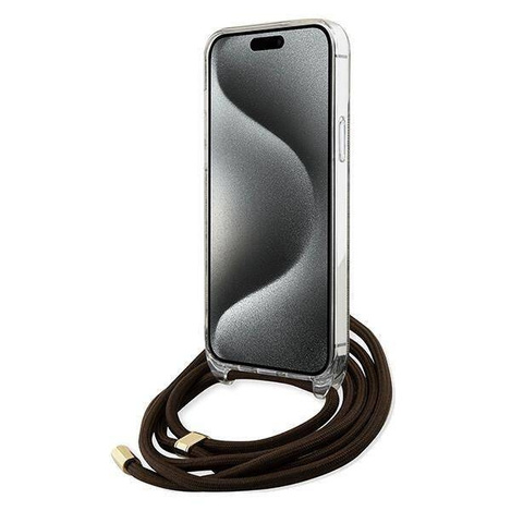 Guess Crossbody Cord 4G Print Hülle für iPhone 15 / 14 / 13 – braun