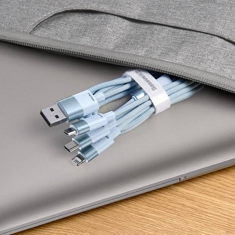 Baseus StarSpeed 1-for-3 Fast Charging Data Cable USB to M+L+C 3.5A 1.2m Blue