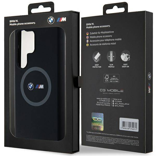 BMW BMHMS24L23SROK S24 Ultra S928 czarny/black hardcase M Silicone Printed Ring MagSafe