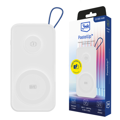 3MK Powerbank PastelUp 10,000mAh 22.5W z Magsafe + ładowanie Apple Watch biały