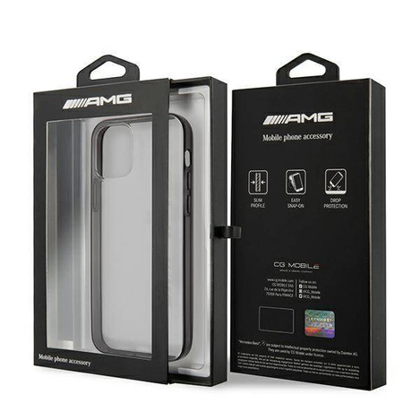 Etui IPHONE 12 PRO MAX Mercedes AMG Hardcase Metallic Painted (AMHCP12LAESLBK) transparentne