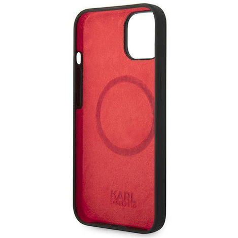 Oryginalne Etui IPHONE 14 PLUS Karl Lagerfeld Hardcase Silicone Plaque Magsafe czarne