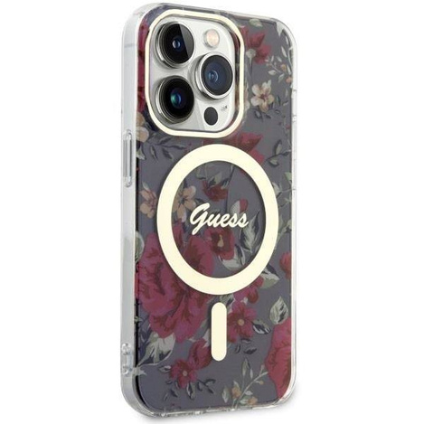 Guess GUHMP14LHCFWSA iPhone 14 Pro 6.1" grün/khaki Hardcase Flower MagSafe