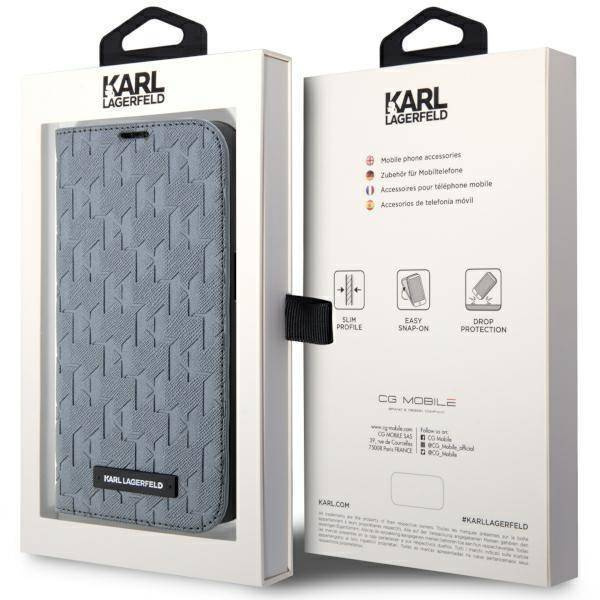 Karl Lagerfeld KLBKP14XSAKLHPG iPhone 14 Pro Max 6.7" bookcase silver/silver Saffiano Monogram